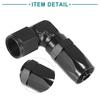 ACROPIX Fuel Line Hose End Fitting Female Swivel Coupler Hose Union Aluminum Alloy 90 Degree AN8 Black 1pcs