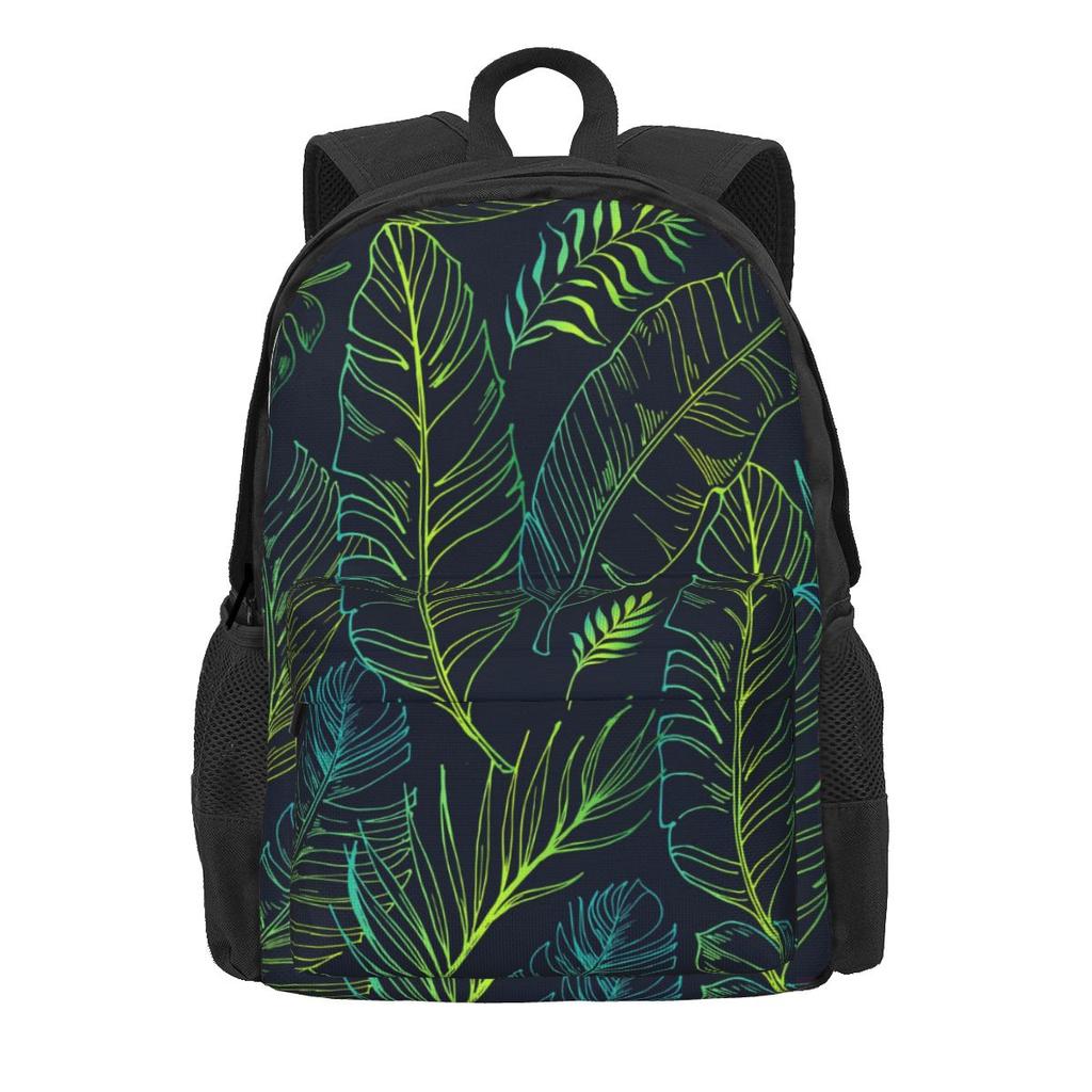 Tropical Palm Leaf Backpack Jungle Print Outdoor Backpacks Youth Fun School Bags High Quality Big Rucksack