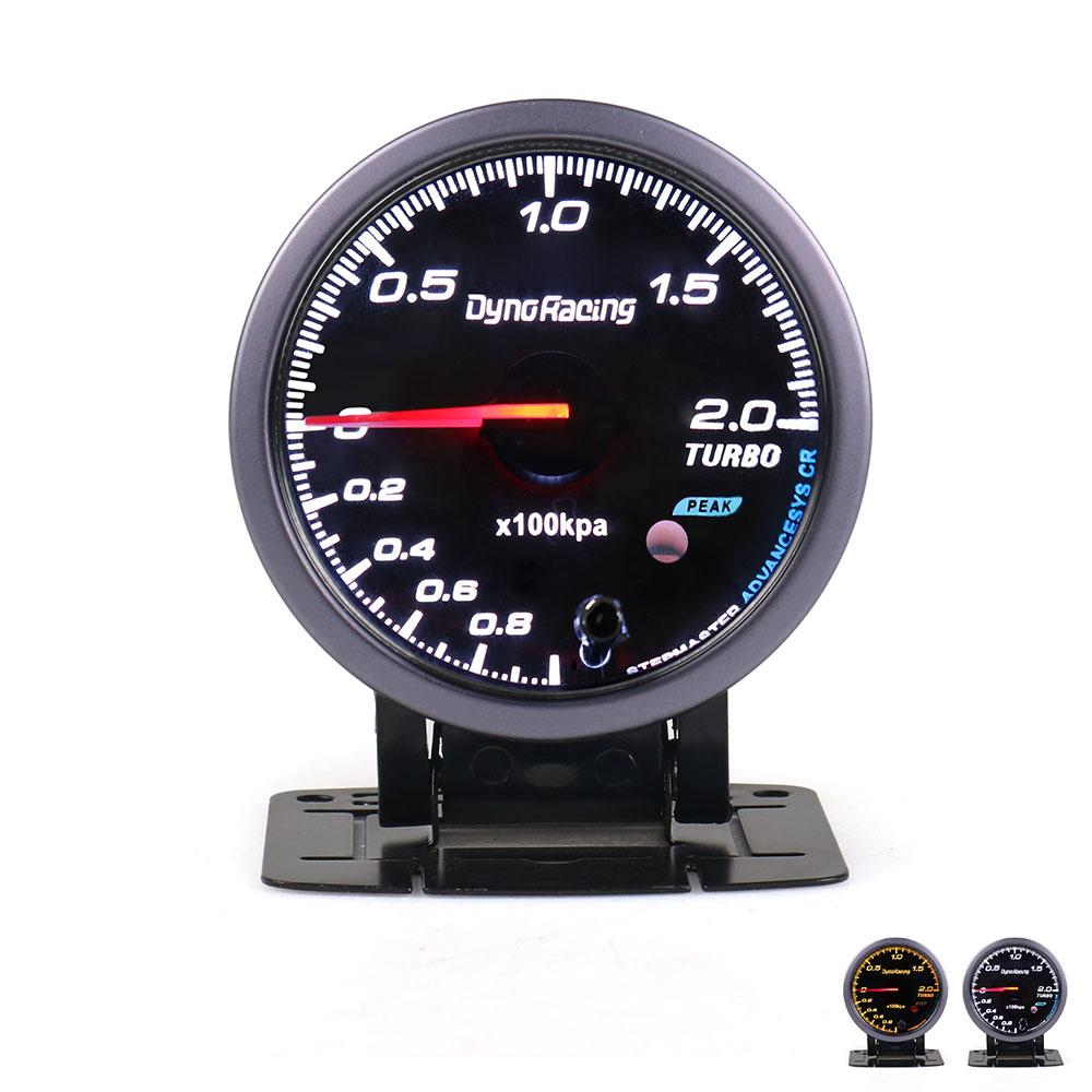 Dynoracing 60MM Black Face Car Turbo Boost Gauge 2 BAR With White &Amber Lighting Turbo Boost meter/Car Meter TT101478