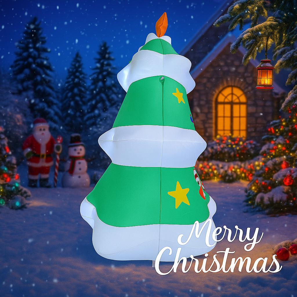 9.8FT Xmas Holiday Inflatable Yard Decor LED Christmas Tree Santa Climber Lawn Garden Toy Supplies Home Decor Ornaments Gifts