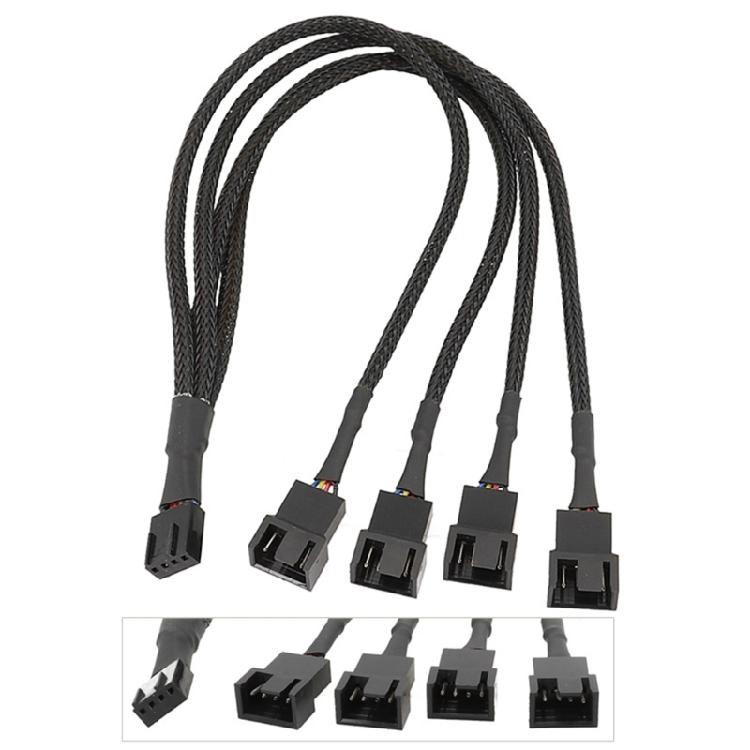 3/4 Way 4 Pin PWM Fan Splitter Cable PWM Fan Extension Cable for Computer Case 4Pin Fan Cable PC Fan Extension Cable