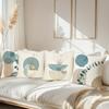Abstract minimalist light blue geometric leaf pattern printed pillowcase Bohemian sofa cushion cover modern home decoration