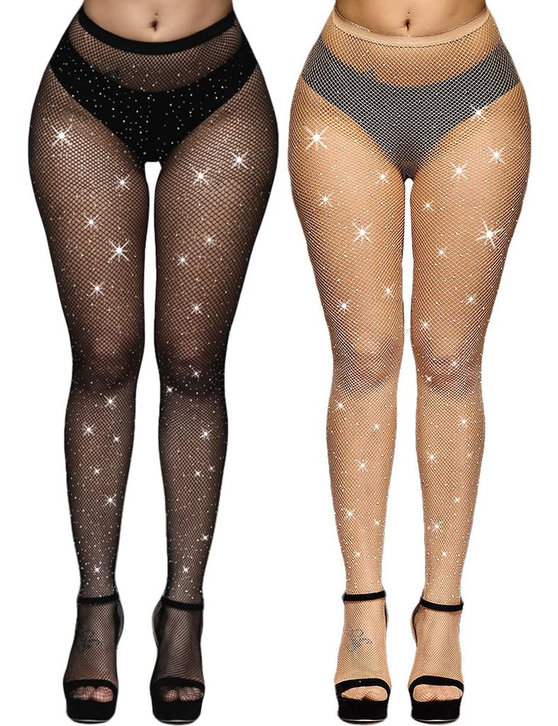 Diamond Fishnet Panty for Ladies Sexy Transparent Thermal Breathable Thin Knitted Stockings