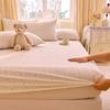 Cotton double-layer yarn printed fitted sheet three-piece set of small floral household bedroom mattress protective cover