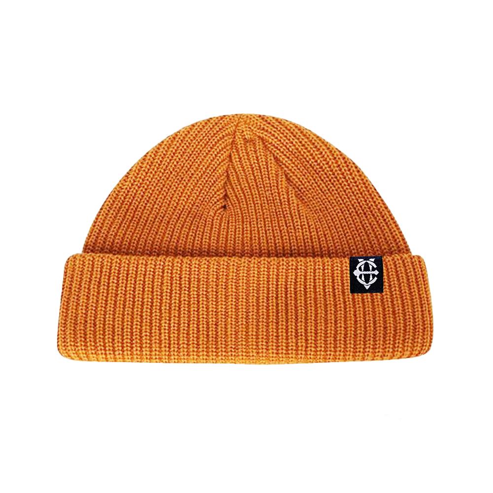 EIGHTVOLUME Ev Knit Ribbed Short Beanie (Orange)