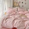 Korean Princess Style Lattice Double Layer Lace Bedding