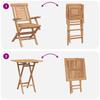 Garden Set 5 pcs. Brown Solid Wood Teak