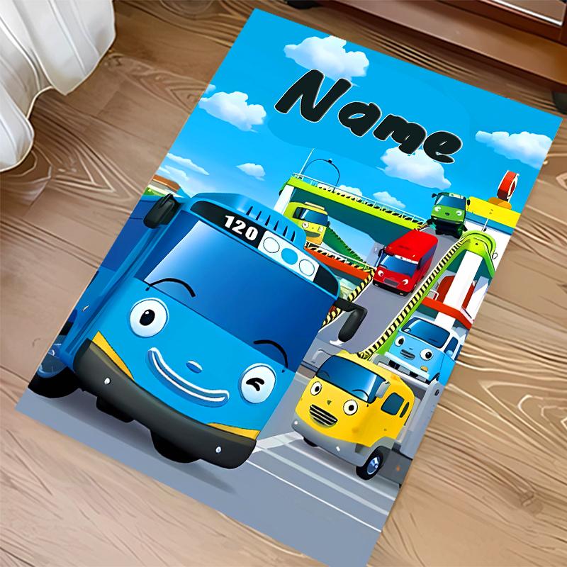 Custom personalization Tayo the Little Bus Print Area Rug - Soft, Washable Non-Slip Indoor Mat,Living Room,Home&Office Decorative Rug