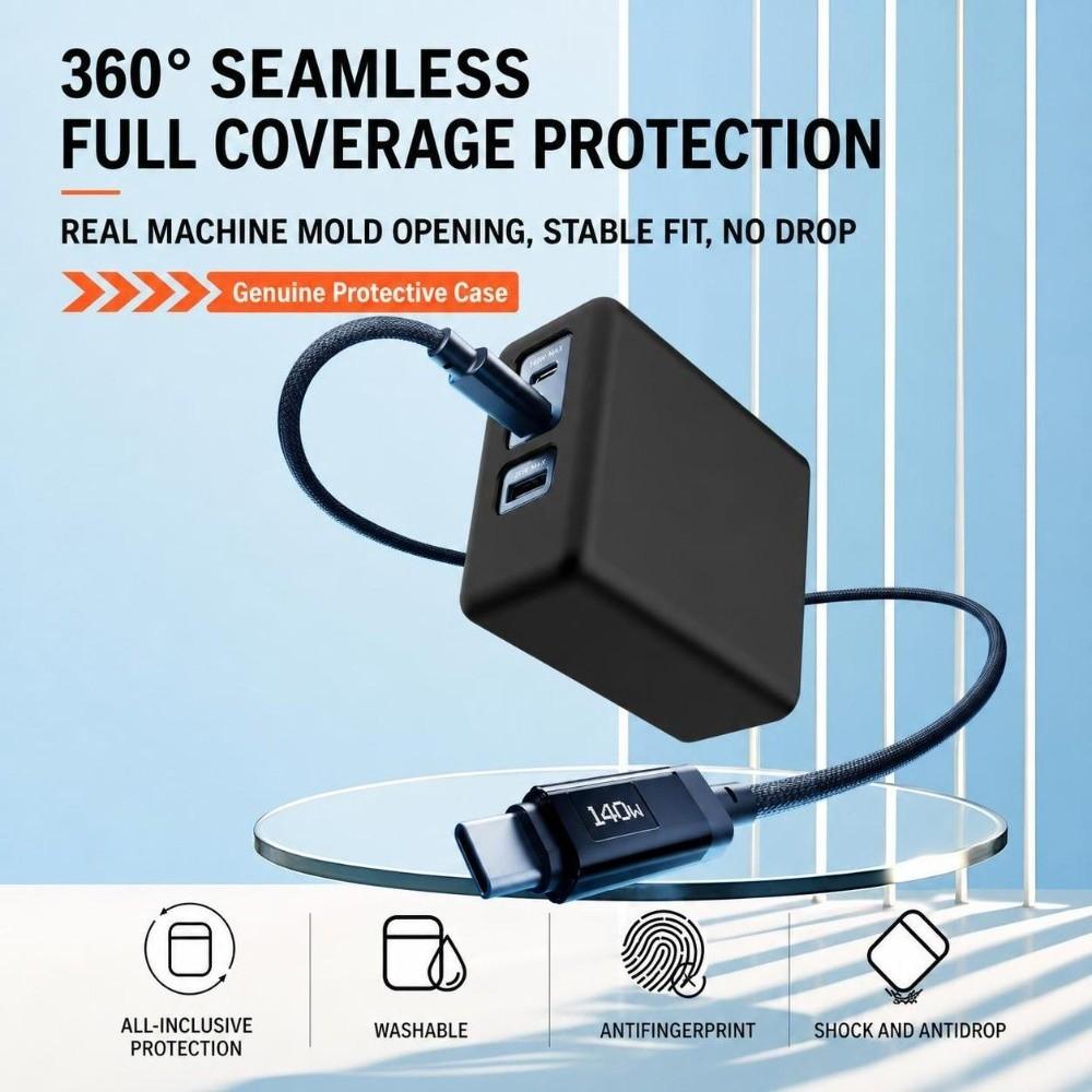 Shockproof Silicone Case Dustproof Carrying Case for DJI Power 140W GaN Charger Travel