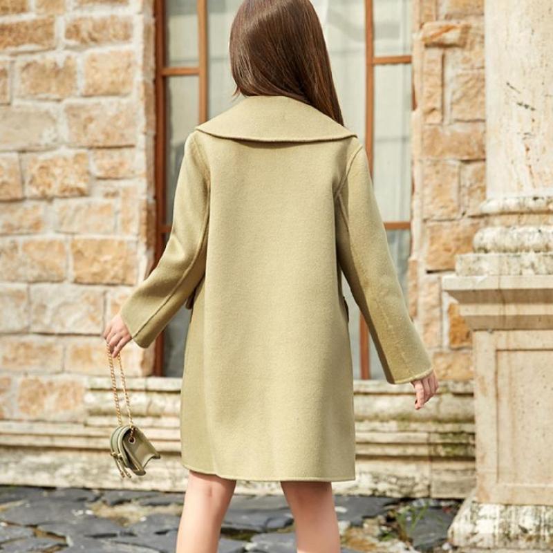 Sweet Double-sided Woolen Coat for Girls, Fashionable Woolen Coat for Children Spring and Autumn