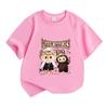 Kids Boys Girls 100% Cotton Crew Neck Short Sleeve T-Shirt, Funny Cute Cartoon Monsters Print Casual Soft Breathable Tee for Daily Wear Summer Tops