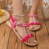 Fashion Summer Crystal Weave Flats Women Sandals Designer New Shoes Woman Fad Open Toe Flip Flops 2025 Trend Casual Slides