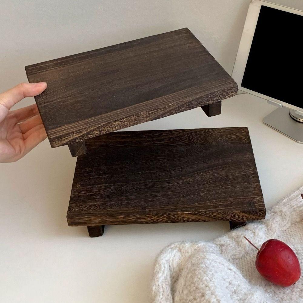 Large Capacity Jewelry Storage Tray Wooden Figurine Display Rack Retro Key Rack Entrance