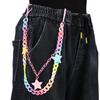 Acrylic Star Belt Chain Double Layer Cross Pants Chain Long Heart Waist Chain  Hipster