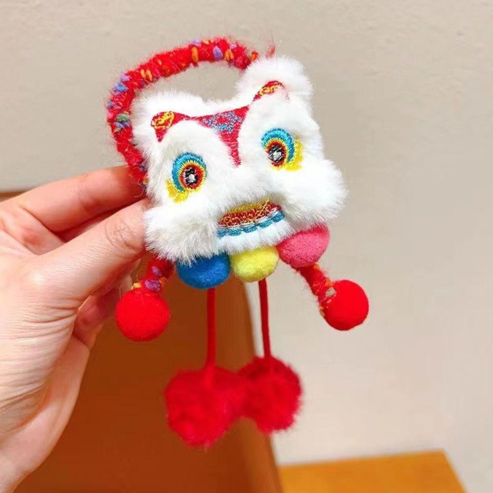 Ponytail Holder Lion Awakening Headwear Plush Ball Plush Elastic Hair Band  Streetwear
