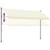 Retractable Awning Cream 400x150 Cm Fabric and Steel