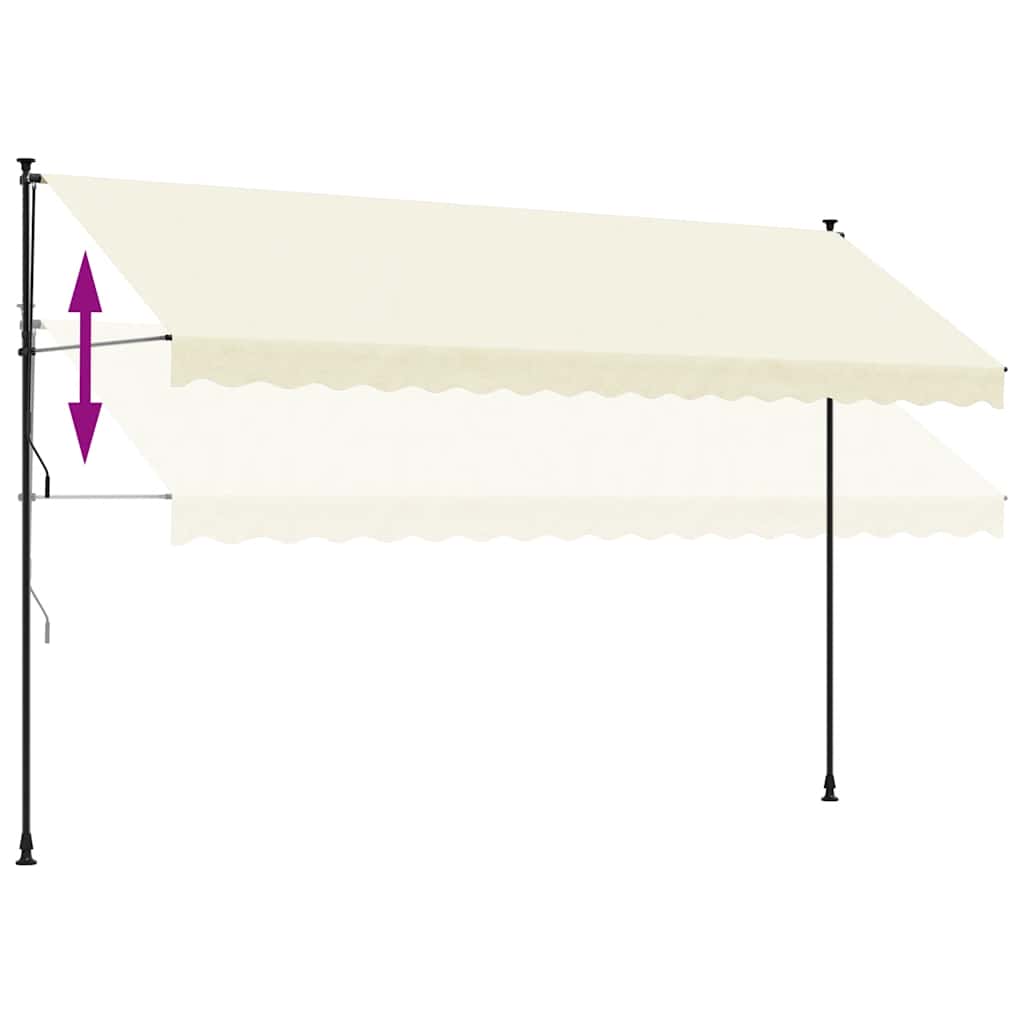 Retractable Awning Cream 400x150 Cm Fabric and Steel