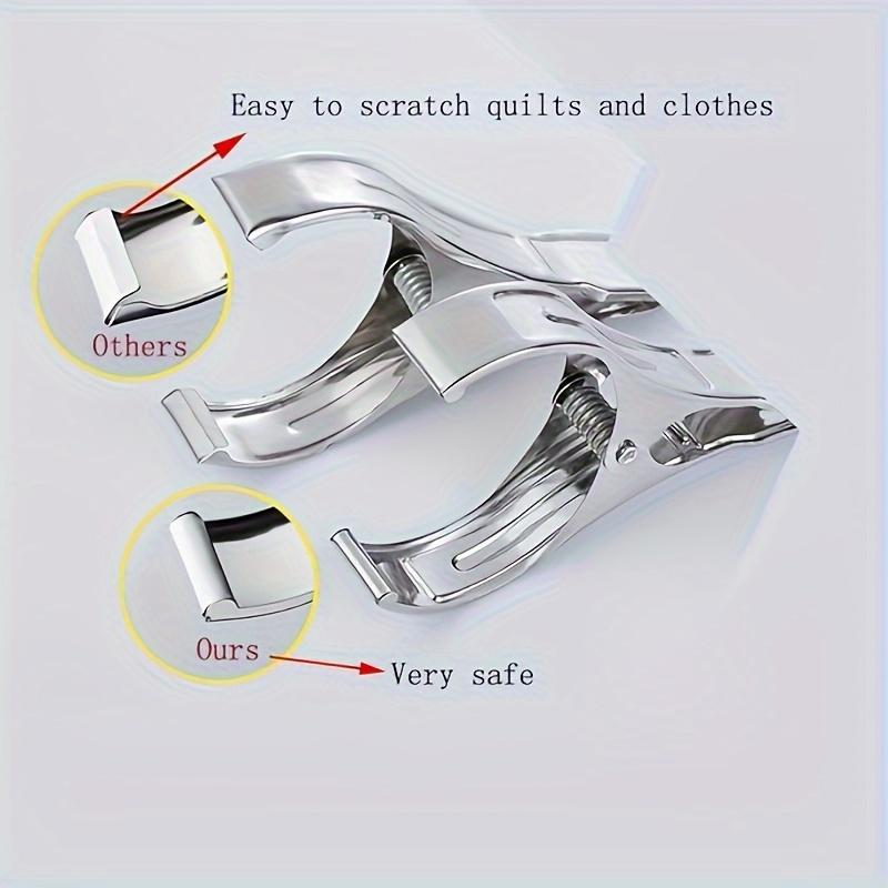 7Pcs Large Metal Towel Clips, Made Of Stainless Steel, Windproof And Durable With Strong Holding Power Suitable For Drying Towels Quilts And Clothing