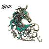 Metal Brooch Pin Alloy Horse Head Design with Sparkling Rhinestones