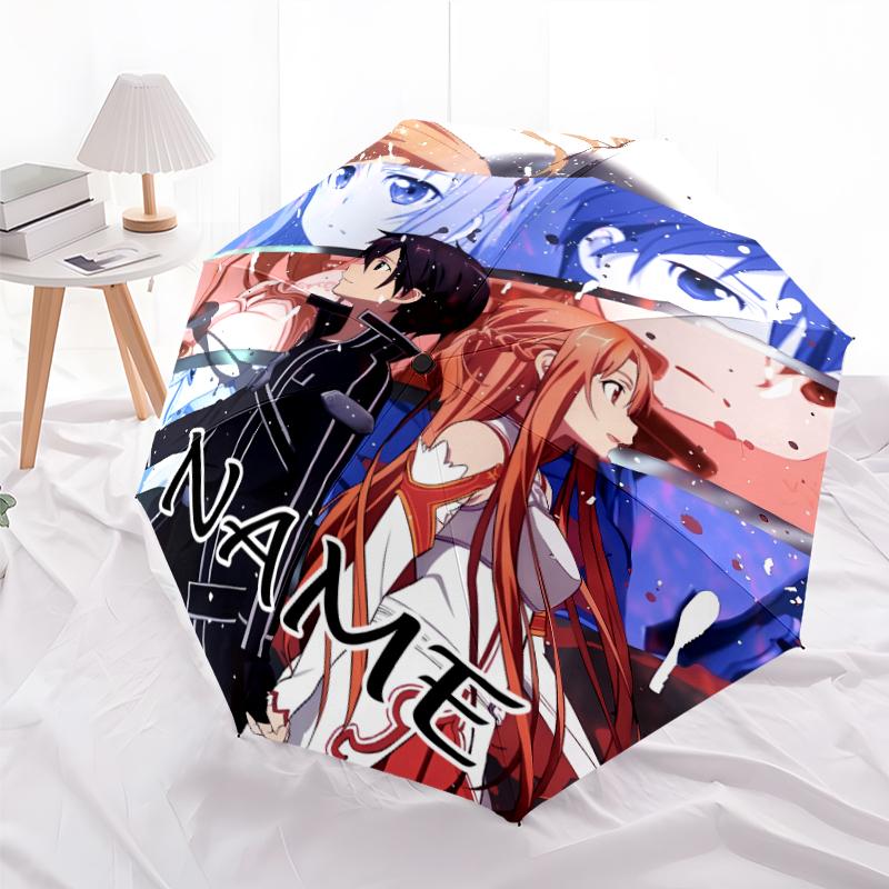 Personalized Name S-Sword Art Online Print Umbrella - Automatic Open/Close, Eight-Rib Durable Frame, Automatic Folding Umbrella