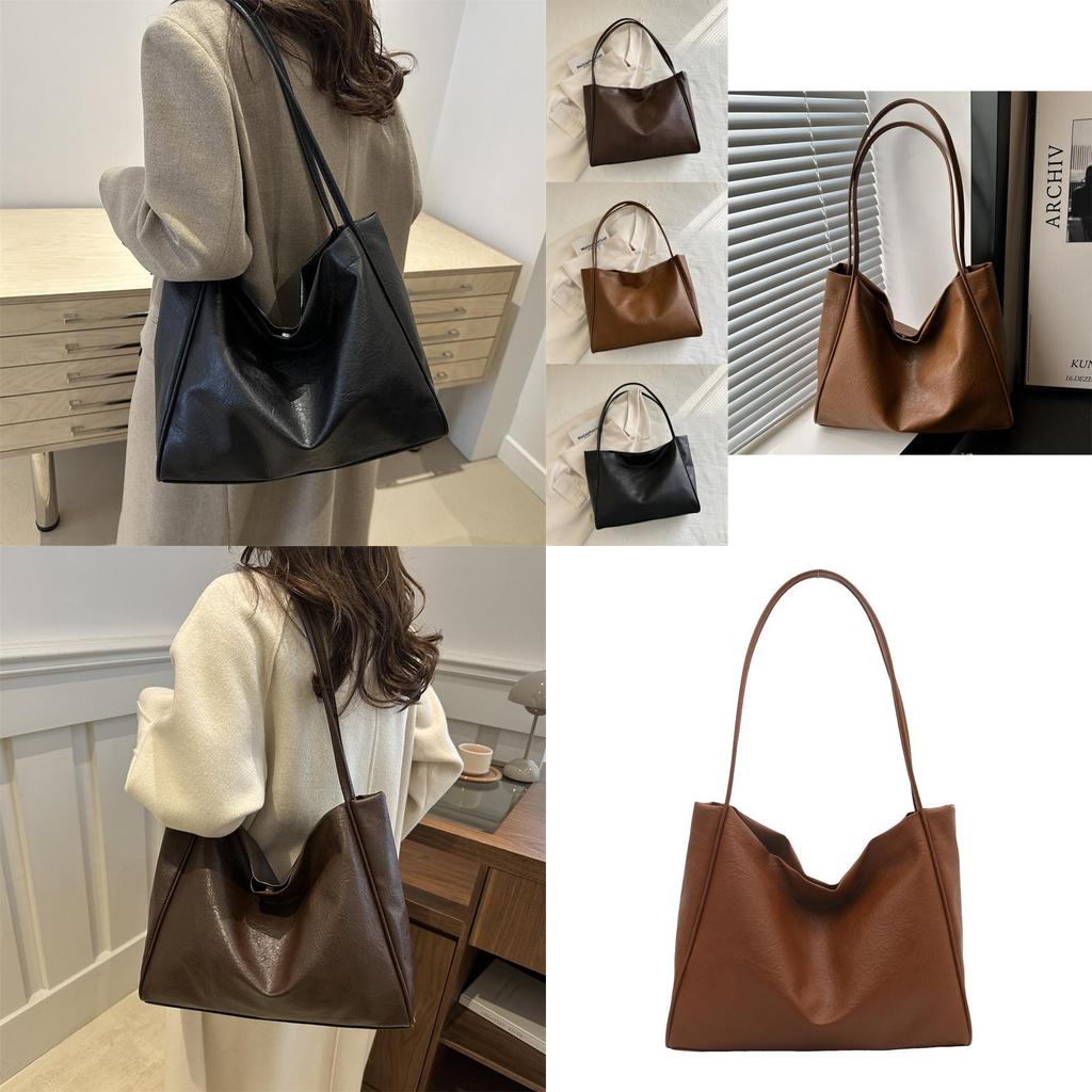 Vintage Fashion Large Capacity Tote Bag For Women Stylish Work Commuter Handbag