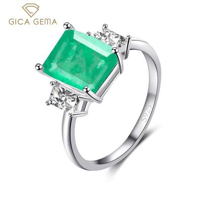 Luxury 925 Sterling Silver Women Ring With 10*14mm Paraiba Gemstones Silver Wedding Fine Jewelry Gift
