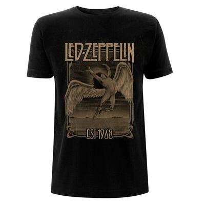 Camiseta unisex Camiseta de Led Zeppelin Faded Falling Ly Black Rock Band