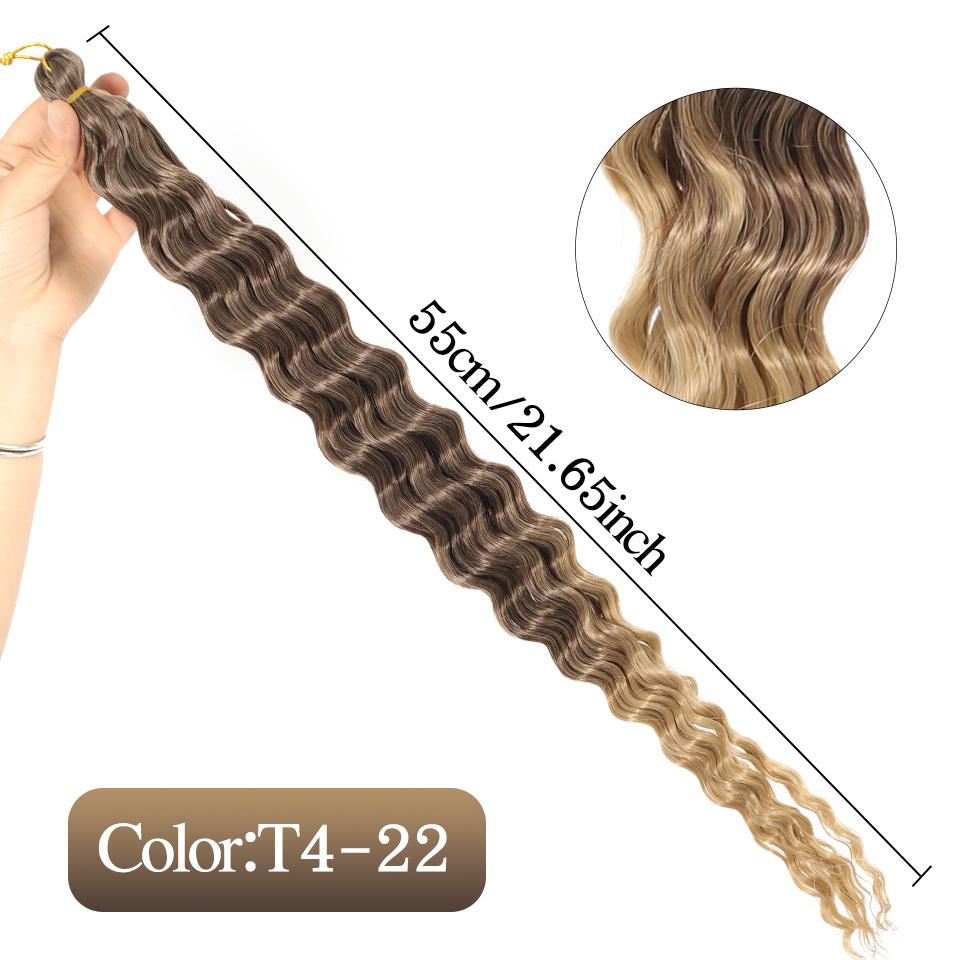 

22-дюймовые афро-длинные волнистые вязаные крючком наращивание волос, бразильские косы, синтетические розовые, черные, рыжие волосы для женщин