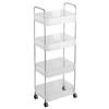 2025 new wheeled acrylic storage cart - transparent multi-layer storage rack, suitable for kitchen and living room storage racks