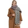 Autumn Winter Female Warm Shawl Thick Wave Print Scarf Imitation Mahair Scarf
