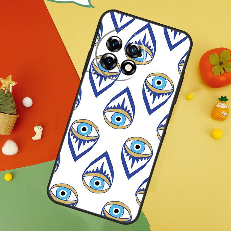 

Lucky Eye Blue Evil Eye Print Back Case For OnePlus 13 15 13R 13T 12 12R 11 10 10T 8T Nord 5 CE 4 2 3 Lite N20 N30 Cover OnePlus 12R