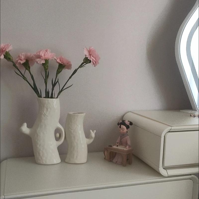Ästhetische Smiley-Gesicht Keramikvase, Niedliche Kreative Heimdeko Blumenvase für Wohnzimmer & Tischdekoration