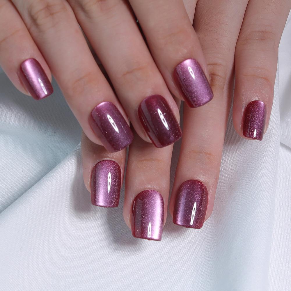 31 Colors Advanced Flash Cat Eye Short Square Press-On Nails - 30PCS Box