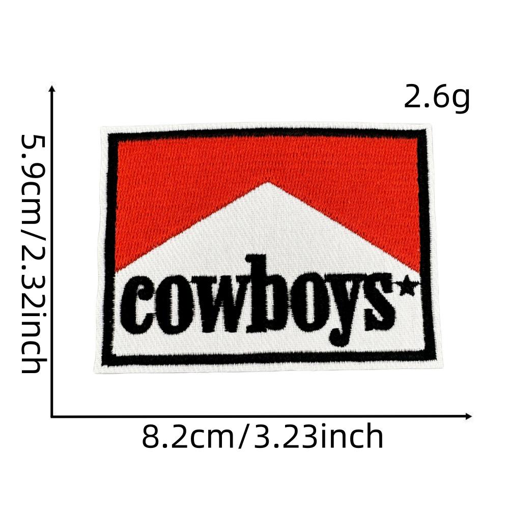 Western Cartoon Boy Denim Iron-On Embroidery Patches for Jackets and Clothing Decor