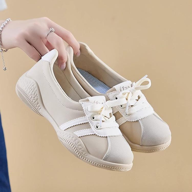 Korean version of sports shoes for women's 2025 new autumn shallow mouth casual Forrest Gump shoes with soft soles, standing for a long time is not t