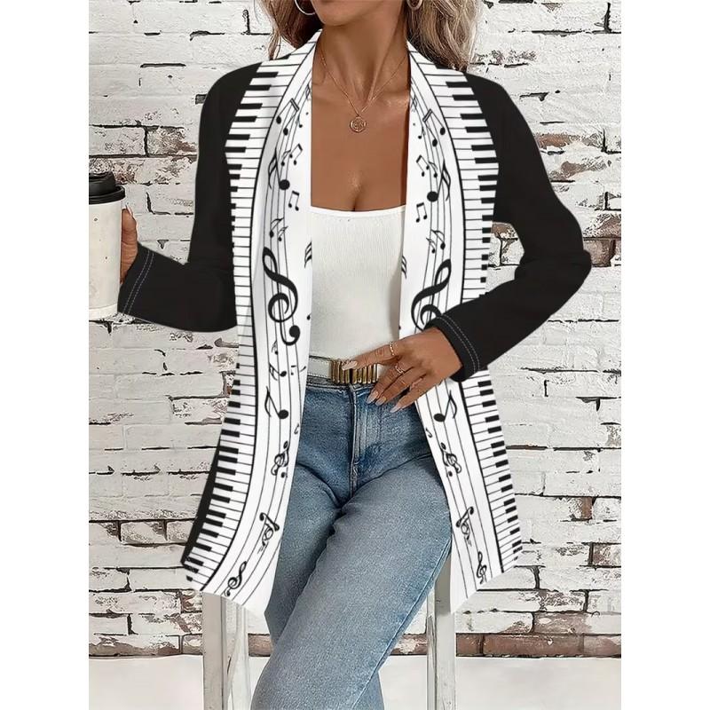 2026 Casual Open Front Cardigan Mid-Length Coat 3D Pumpkin Ghost Print