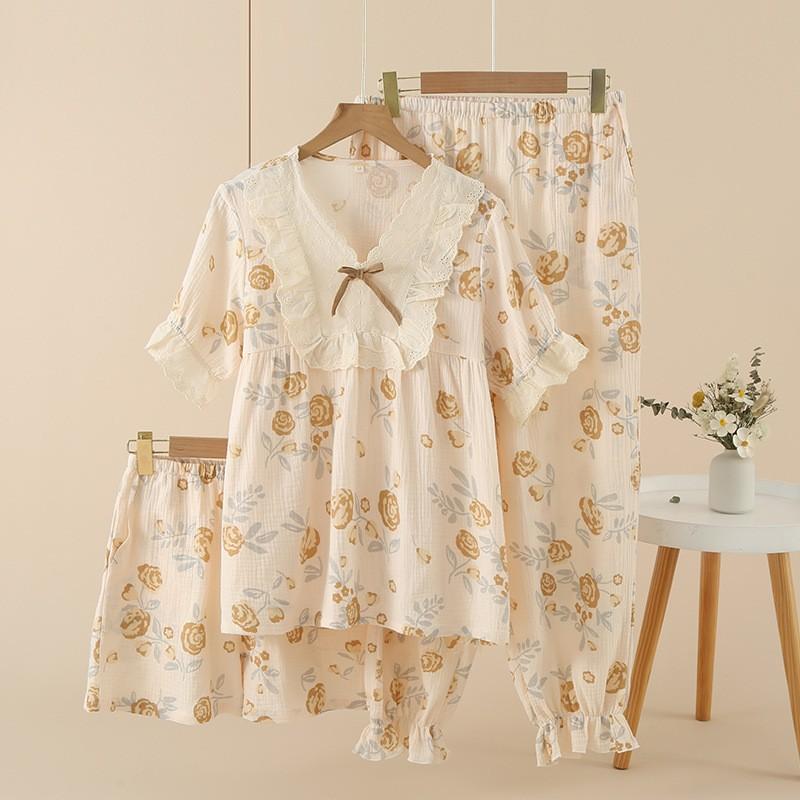 

Женский комплект из двух предметов: топ с круглым вырезом и длинными рукавами, брюки на резинке, пижамный комплект, костюм для отдыха XL жёлтый