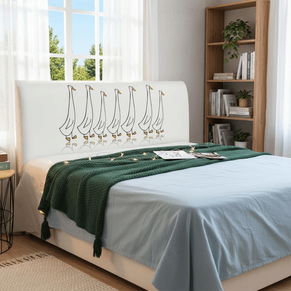 Bedroom Decoration Cartoon Elastic Bedhead Cover Print Design Non-slip Bedside Protector Thicken Soft Headboard Cover Bedroom