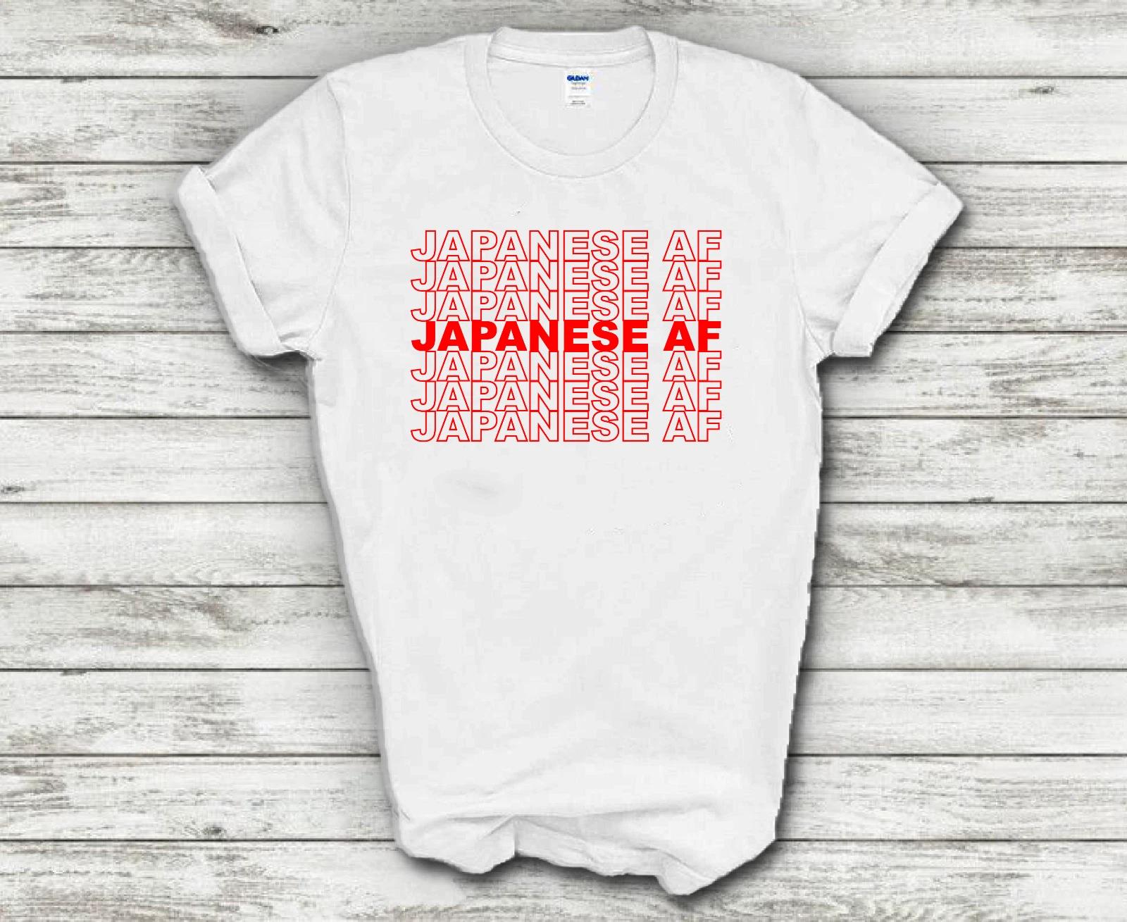 

Japanese AF Red White Japanese American Pride Funny Short Sleeve Cotton T-Shirt 3XL