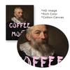 Modern Art Poster Coffee Mood Funny Alter Art Prints Portrait Man with Coffee Cup Canvas Painting Pink Quote Baroque Wall Decor