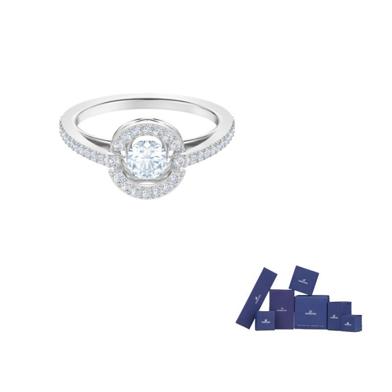 Swarovski Rhodium plated Rings Womens Silver 52-Original brand box