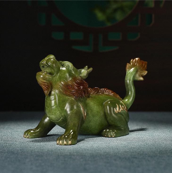Brass Dragon's Nine Sons Ornament: Handcrafted Living Room and Office Decor, Perfect Housewarming Gift for Attracting Wealth