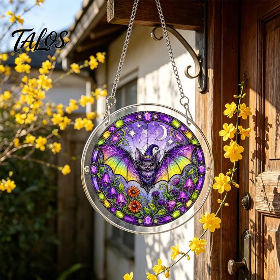 Talos Halloween Acrylic Puzzle Suncatcher, 7.87 Inch Sun Catcher Window Hanging Ornament, Ideal for Gifting and Home Decor