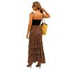 2025 Women's High-Waisted Floral Chiffon A-Line Skirt Set with Irregular Layers
