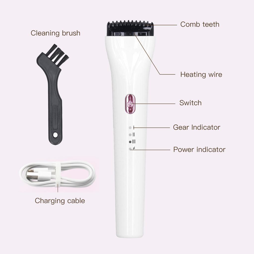 Electric Eyelash Curler 3 Heated Mode Handheld Rechargeable Long Lasting Eyelash Curler with Cleaning Brush White