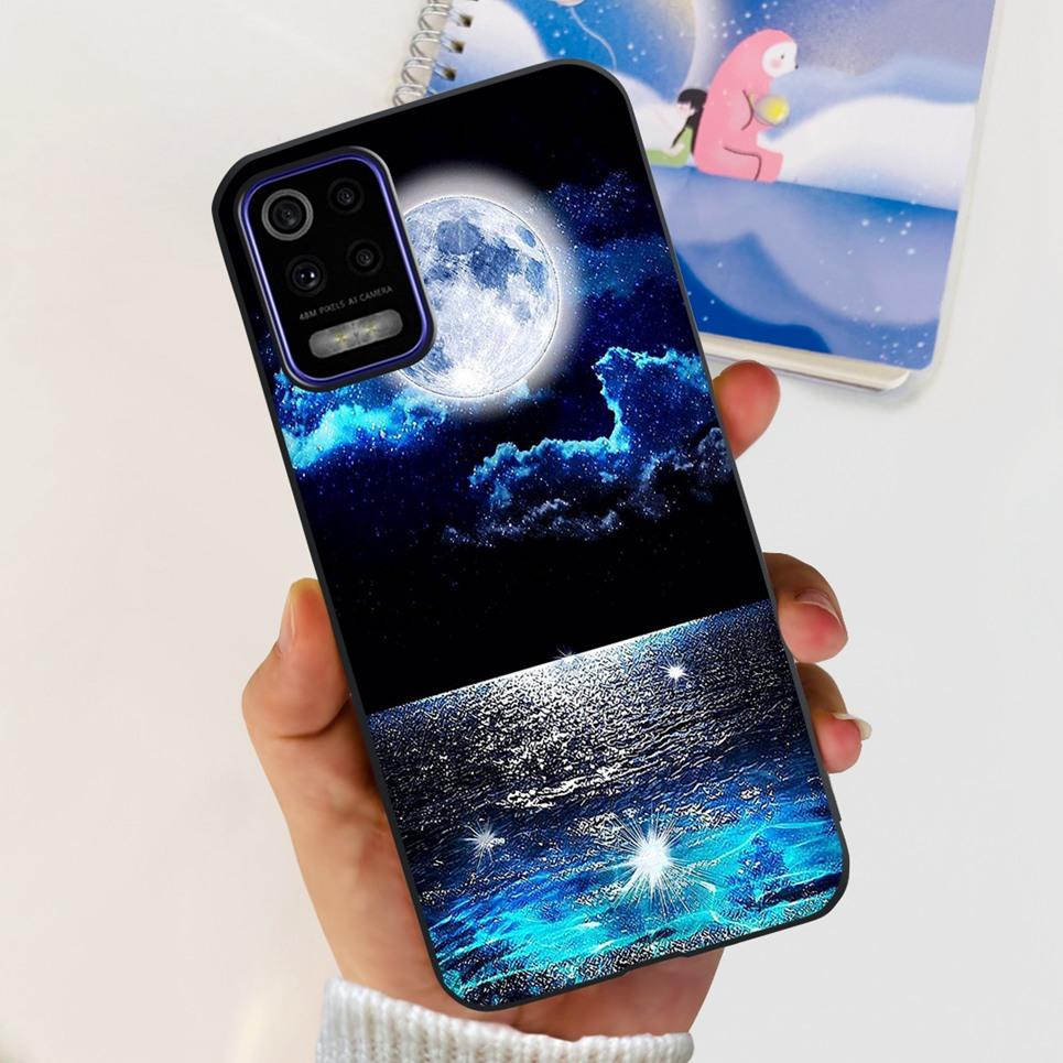 Para LG K52 2020 / LG Q52 2020 Funda Trasera Calavera Dragón Estilo Genial Dibujos Animados Carcasas Parachoques Bumper de Silicona Suave Negro Para LG K22 2020