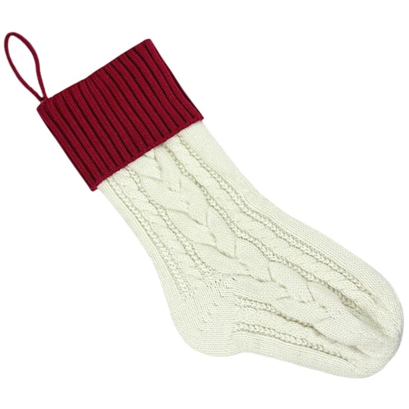 Holiday Stocking Large Capacity Knitted Sock For Christmas Gifts Elegant Reusable Festival Home Decoration