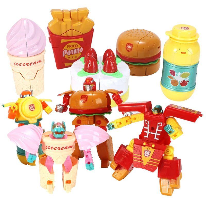 Farbiges Lebensmittel-Verformungsspielzeug Roboter Simulation Pommes Burger Eiscreme**