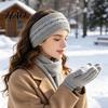Warm Ear Protection for Winter Headbands Women, Thickened Knitted Warmers, Cold Warmer Headband Weather Fleece Lined Hairband Outdoor Running