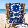 1PC Custom Name Beach Towel Cruzeiro FC Crest Beach Towel, Suitable for Camping, Travel, Beach Accessories, Super Absorbent, Family Gift